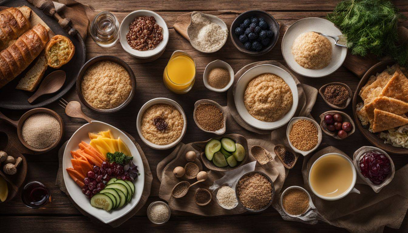 All Perfect Health: A photo of a variety of gluten-free ingredients and dishes on a wooden table.