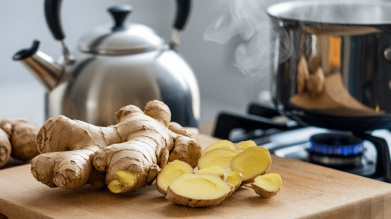 Natural stomach soothing ginger tea 