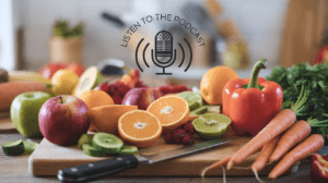 Healthy food on a wooden board