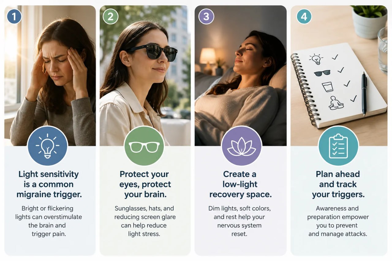 Practical strategies for managing migraine-related light sensitivity