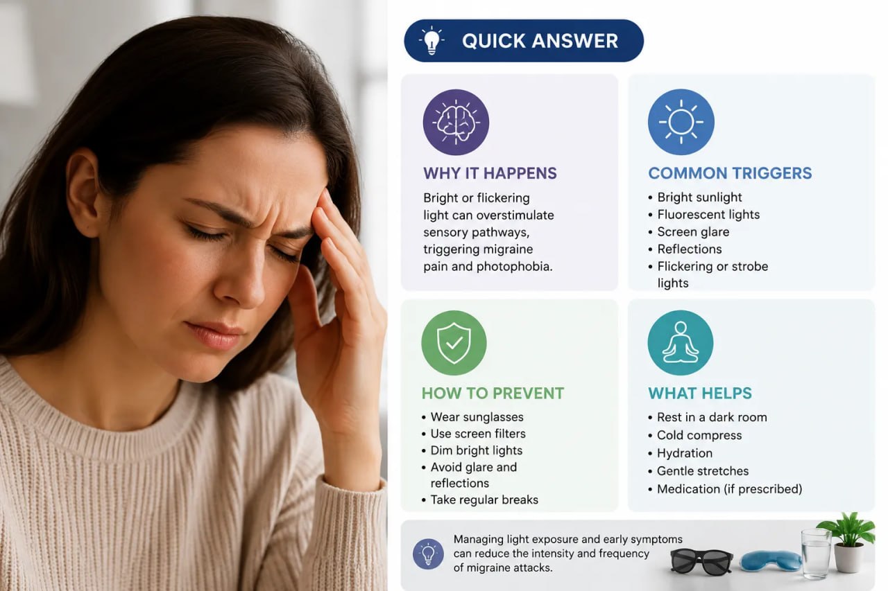 Quick answer: common migraine light-sensitivity triggers and practical ways to reduce discomfort
