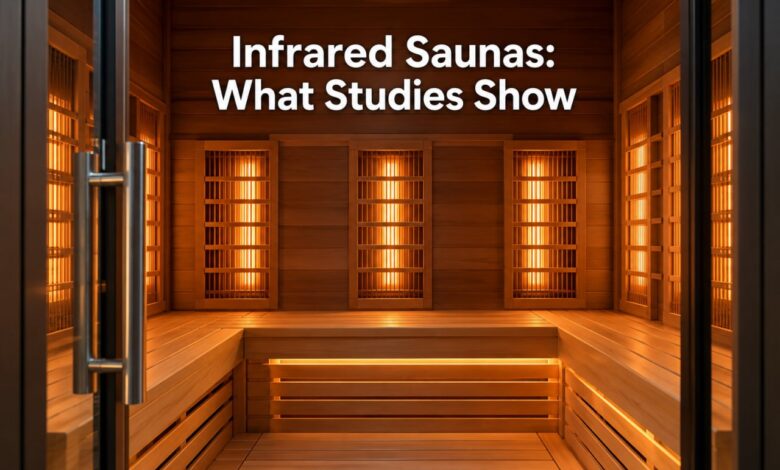 Modern infrared sauna with article title