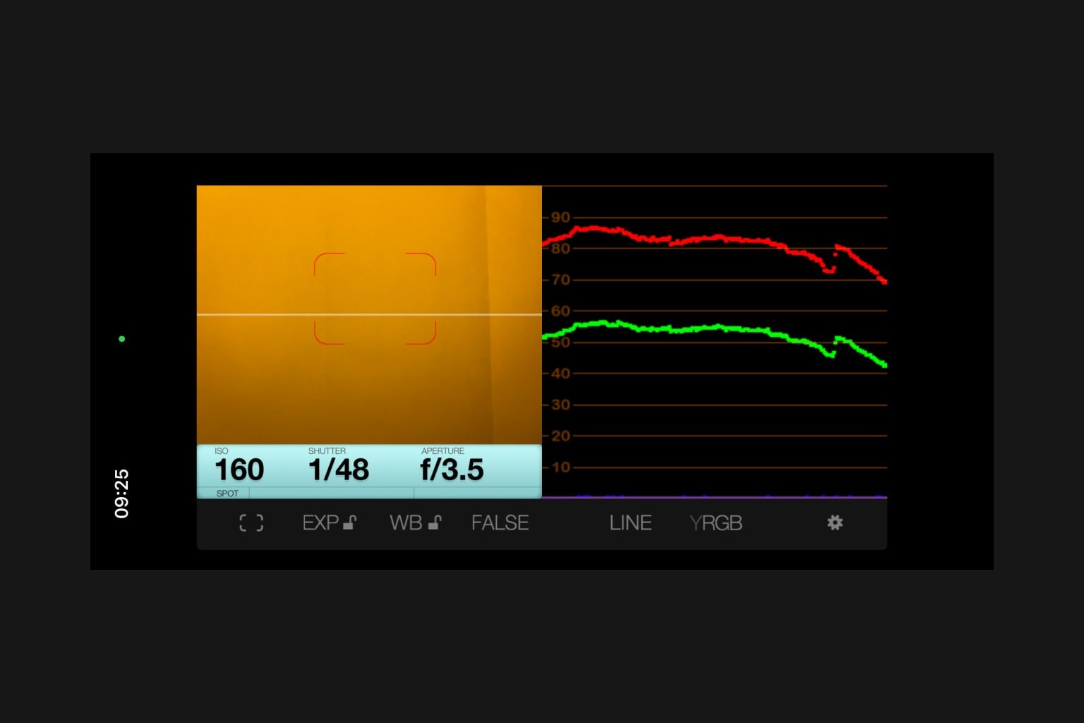 Cine Meter II Night Mode waveform comparison